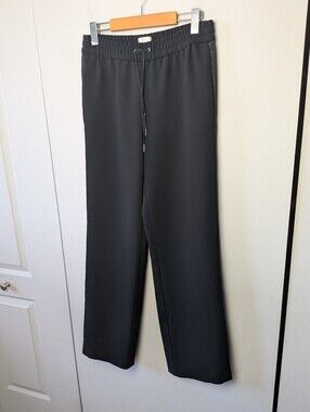 ARITZIA WILFRED Classic Straight Leg Black Pants Women Size Small Silk Details